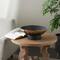CosmoLiving by Cosmopolitan 15.25" Abstract Black with Gold Melting Drips Ceramic Decorative Bowl